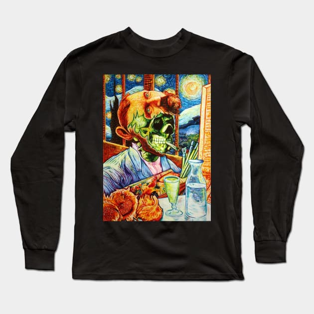 Vincent Van Gogh Inside the Mind Long Sleeve T-Shirt by JustianMCink